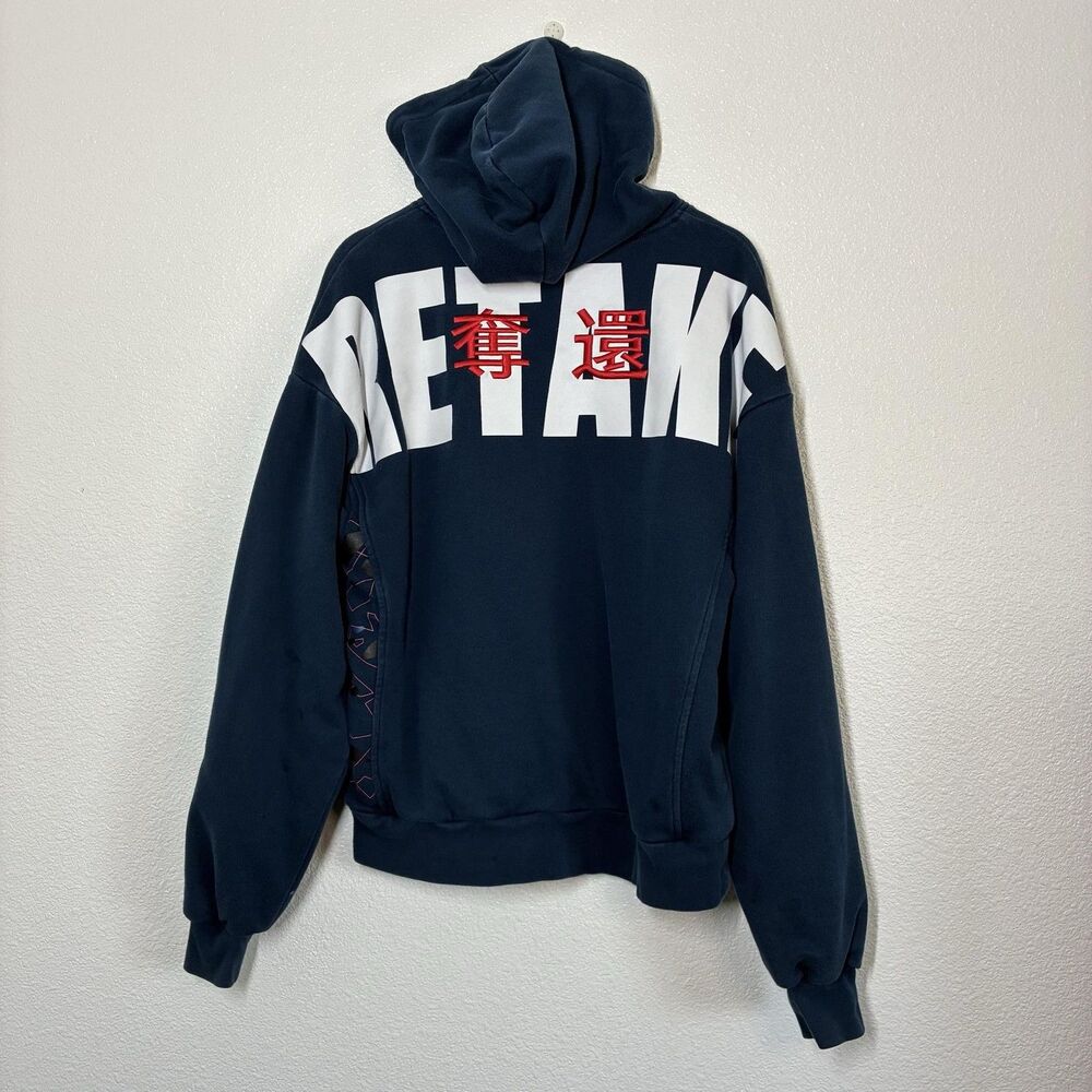 Riot Games Hoodie Mens Small Blue Valorant Retake Fleece Pullover Graphic Gaming
